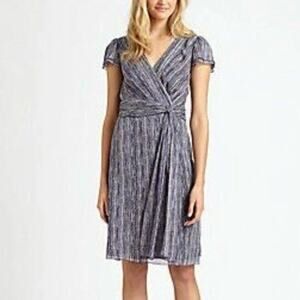 Tory Burch silk purple patterned knee length dress